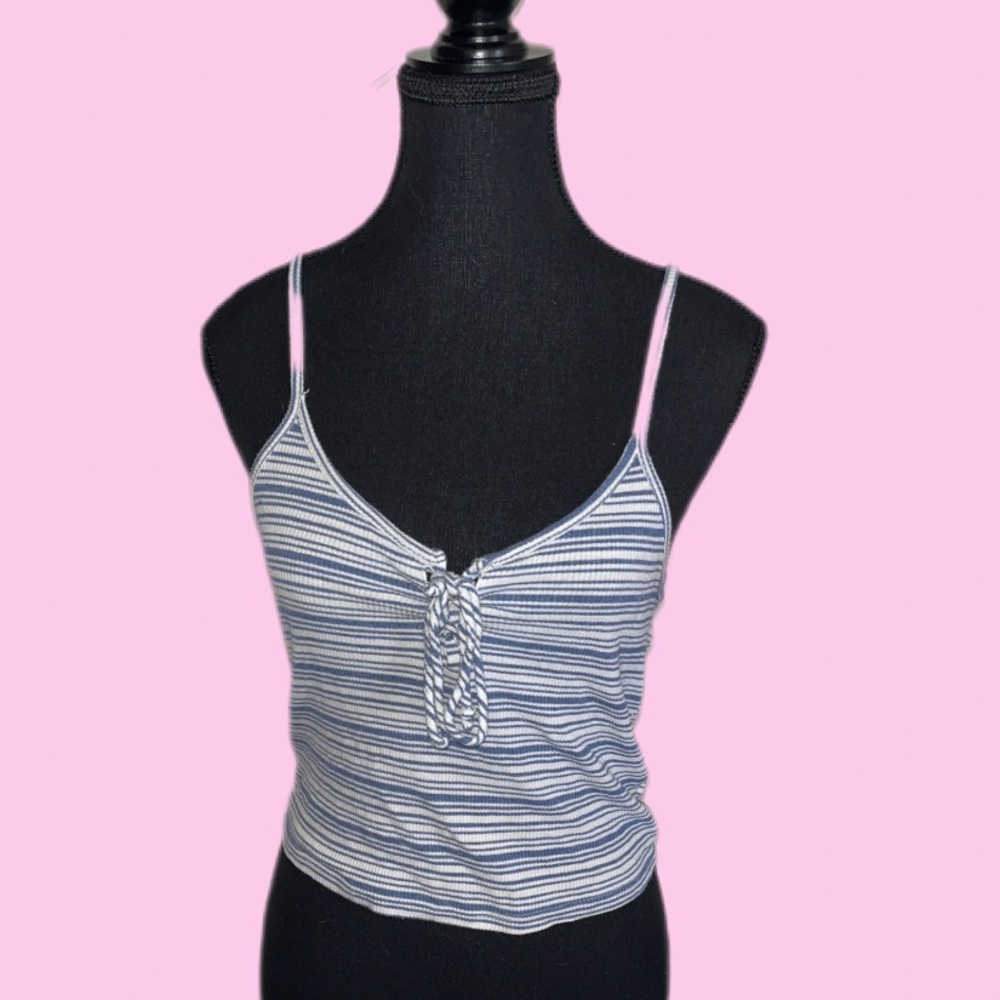 Timing Blue and White Striped Women's Top